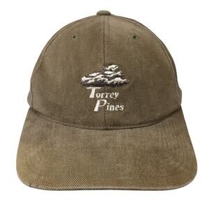 Torrey Pines Slideback Hat Brown One Size Embroidered Casa Del Mar Vintage USA